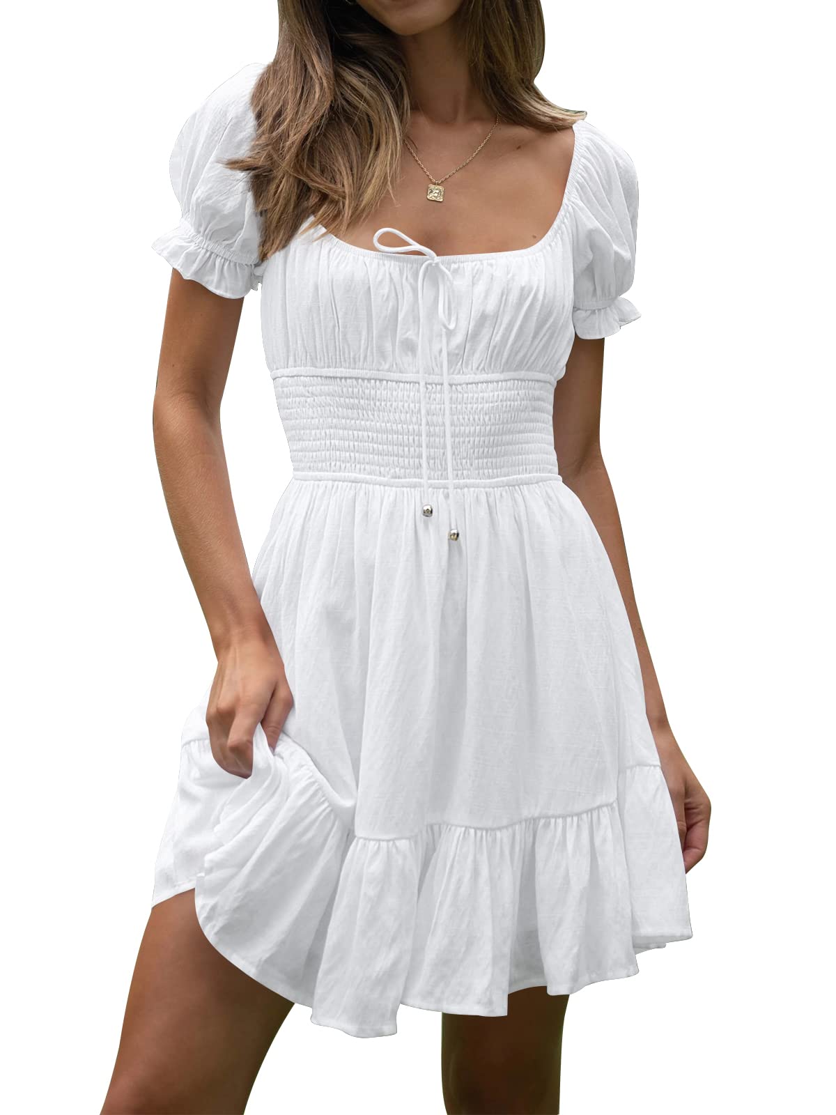 white christmas dresses Broderie Eyelet Cottagecore Mini Dress main image 1