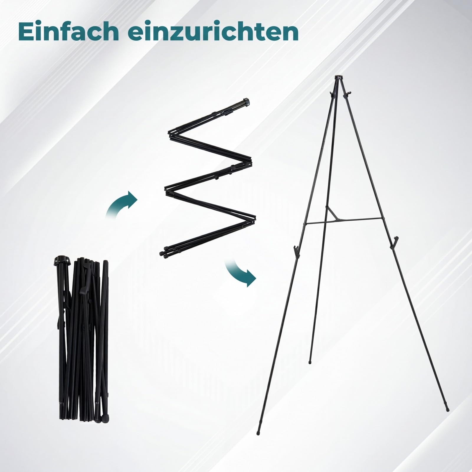COSTWAY Staffelei 6 Stück, 166 cm faltbare Leinwand Ständer mit Dreibein, leichte Künstler Boden Staffeleien mit Tragetaschen, Leinwandständer aus Metall für Hochzeit, Malerei, & Kunstdisplays