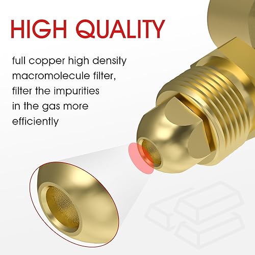 Miniatura 7 de YESWELDER Regulador de Gas Medidor Caudalímetro para Soldadura MIG y TIG de Argón/CO2 con Manguera de Gas de 8 pies