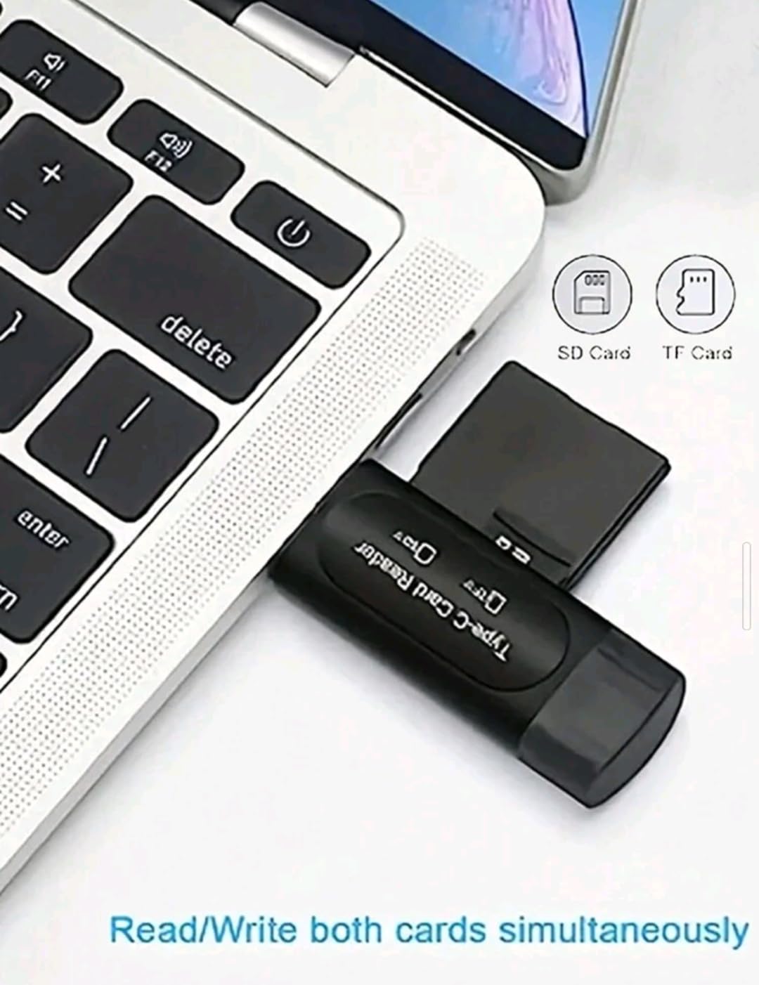 Szybki czytnik kart typu C – USB 3.0, podwójny port karty pamięci SD/TF, transfer danych 5 Gb/s, kompatybilny z laptopami, smartfonami i tabletami