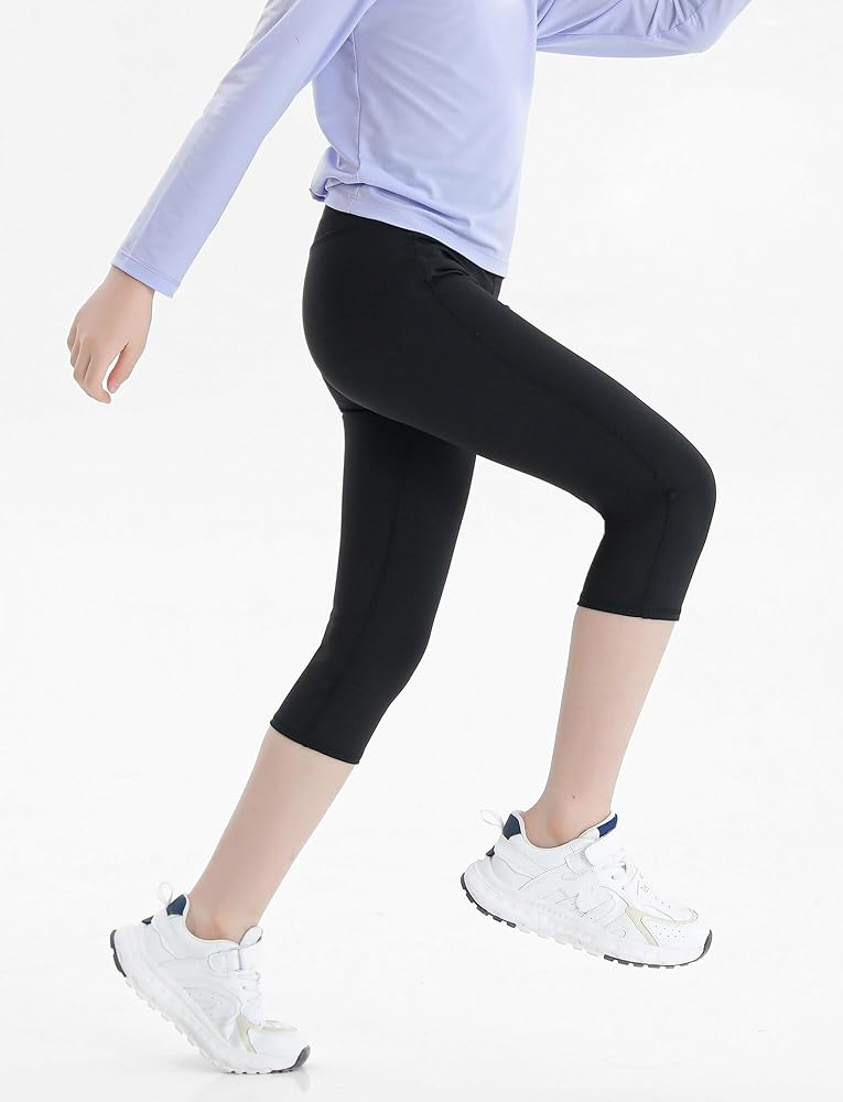 Happy Cherry 3-Pack Girls Printed Leggings - Athletic Yoga Pants For Kids 4-13 Years, Ultra-Soft & Fade Resistant
