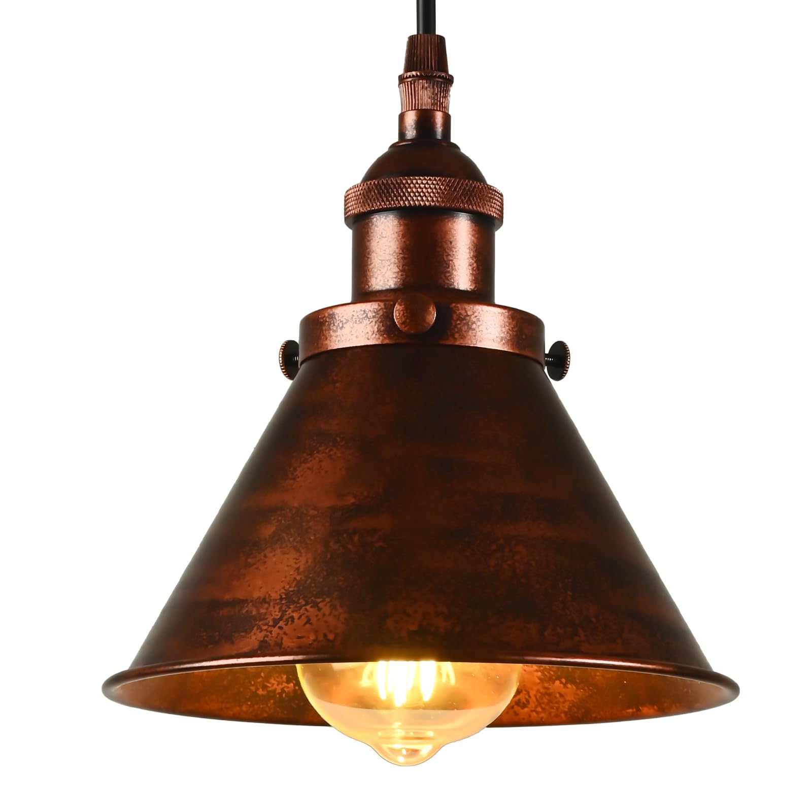 Photo 1 of TAKEGO Farmhouse Pendant Light, Rustic Copper Pendant Light Kitchen Island, Vintage Pendant Light Fixtures, Hanging Ceiling Lamp for Kitchen Island, Hallway, Dining Room