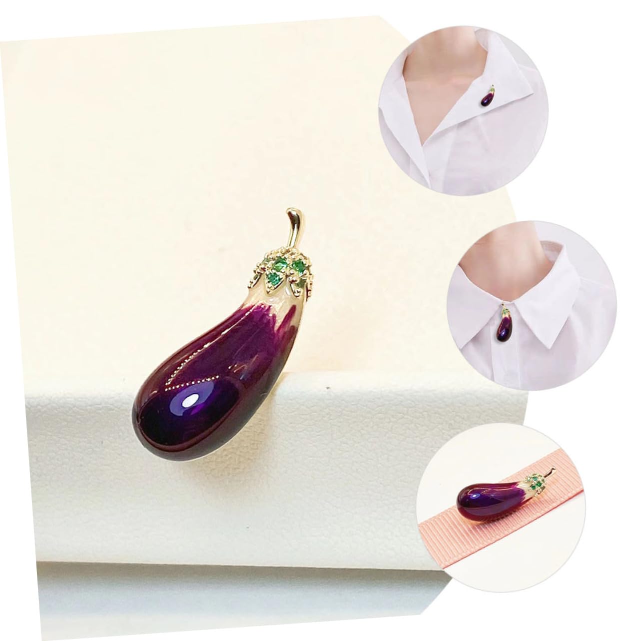 CALLARON spilla di melanzane spilli a testa per la creazione di gioielli anello sciarpa spilla per uomo spilla per abbigliamento distintivo per le donne accessori donna rame Violet