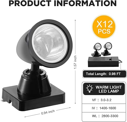 Miniatura 9 de Roowest Mini focos LED para interiores, mini luces de pantalla, cable accesorio para decoración de casa de pueblo de Navidad, lámpara de