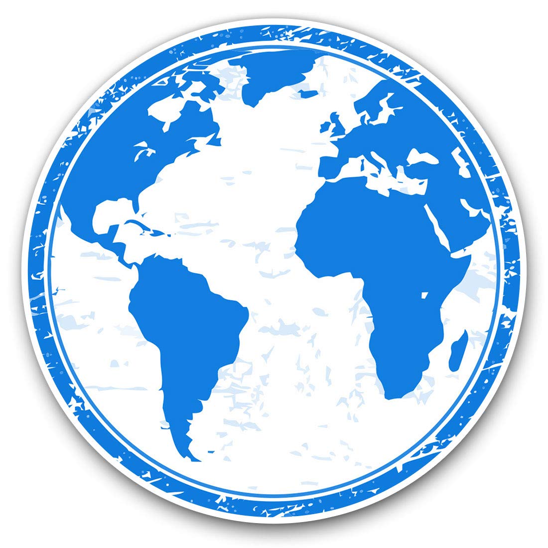 Destination Vinyl Ltd Earth Blue Globe Map Environment 5757 Awesome Vinyl Stickers (Set Of 2) 7.5Cm - Earth Blue Globe Map Environment Fun Decals For Laptops,Tablets,Luggage,Scrap Booking,Fridges #5757