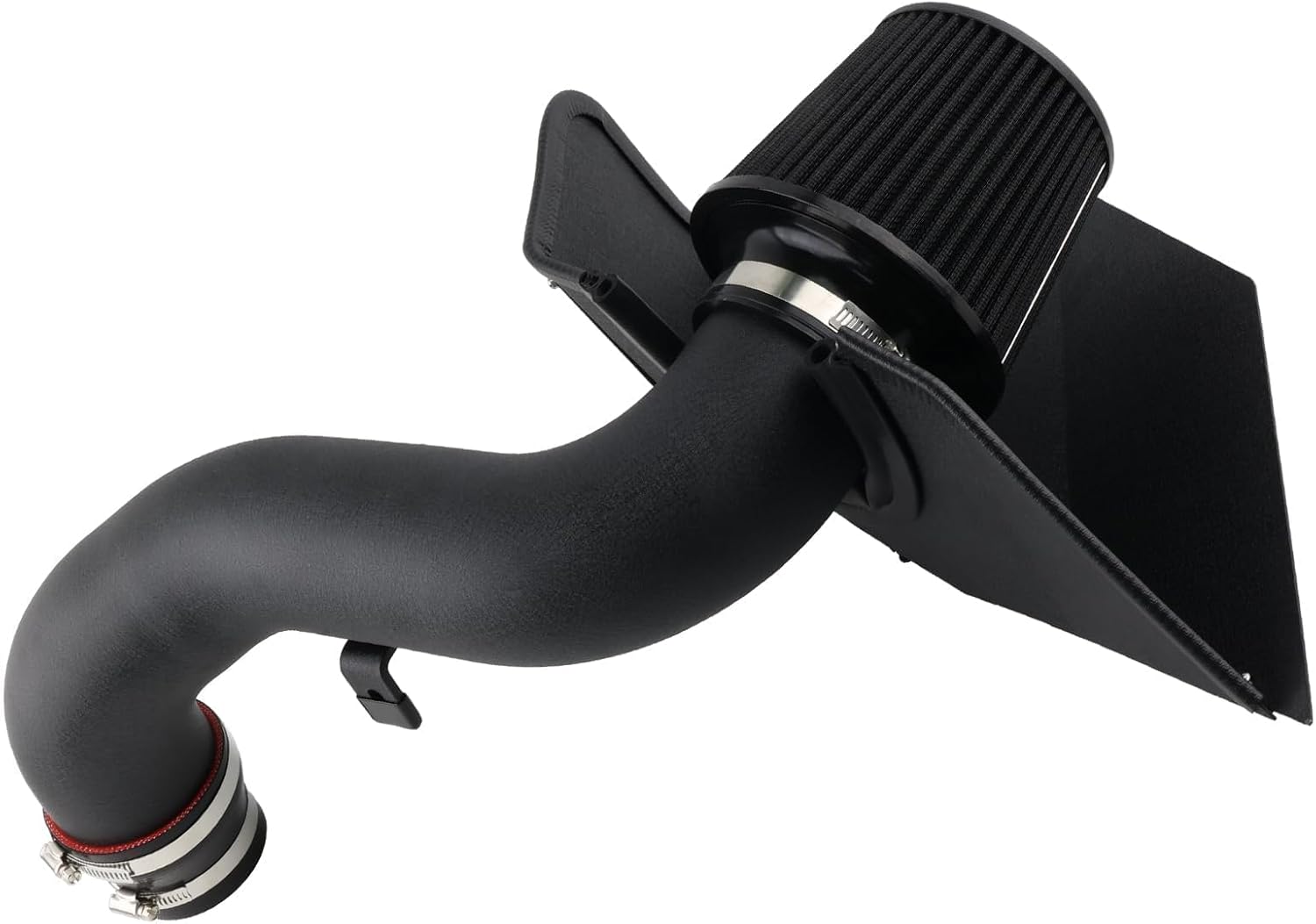 Cold Air Intake Compatible with VW Golf GTi R GLi Arteon 1.8T 2.0T 2015-2020, Black Tube & Black Filter High Flow Aluminum Pipe, Not Fit Diesel