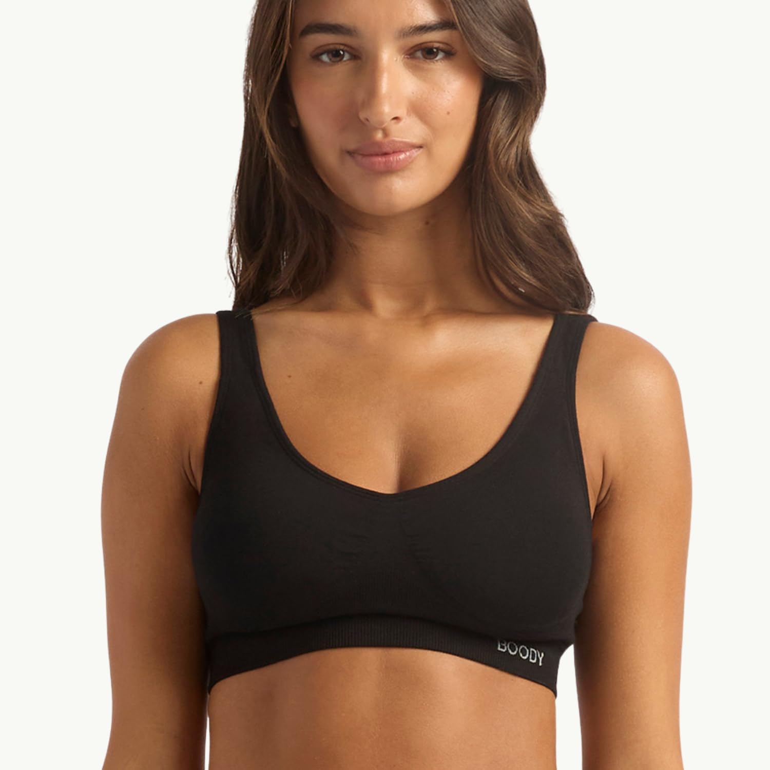 Boody -Seamfree Padded Crop Bra- Seamless Bralette- No Clips, Fastenings, Wires - Bamboo Viscose-Light-Medium Support-Pull-On