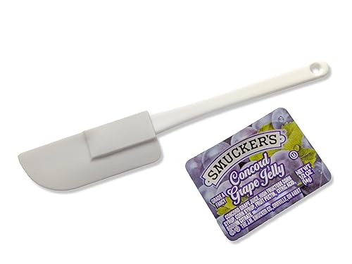 Miniatura 4 de JA Kitchens 100 unidades -50 paquetes de mantequilla de maní con 25 porciones individuales de fresa y uva y mini raspador