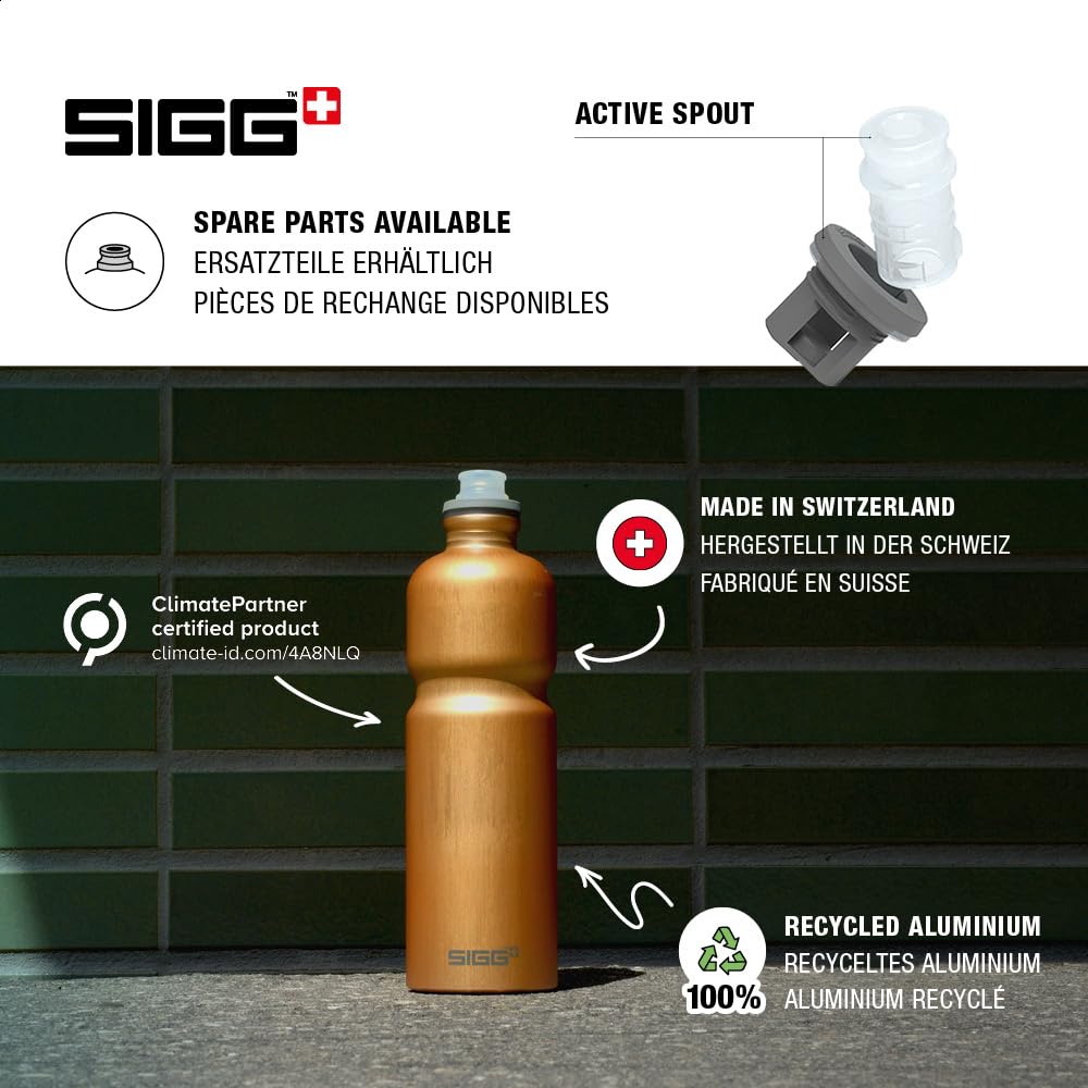 Sigg - Gourde Aluminium - Move MyPlanet Copper - Certifiée Neutre En CO2 - Légère - Adaptée Tous Types de Porte-Bidon - Sans BPA - Gourde Vélo, Sport, Running - Cuivre - 0,75 L