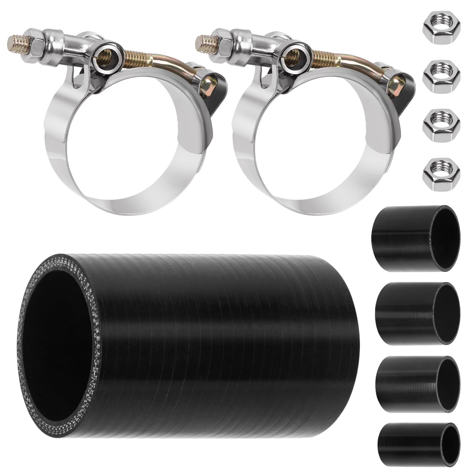 Coupleur Silicone Droit 102mm - 4 Plis Renforcé - Avec 2 Colliers Serre-Câble Acier Inox - Pour Turbo & Admission - 9