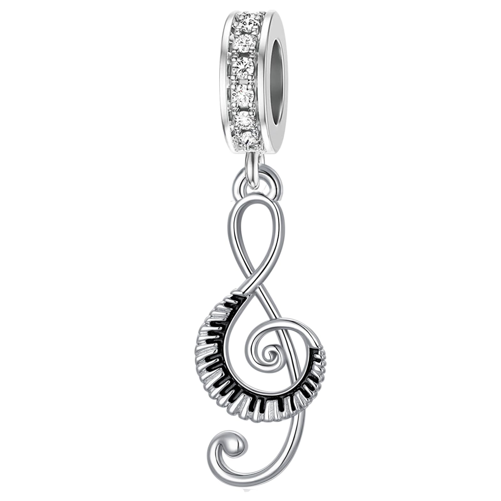 PROESS Braccialetto con note musicali – pianoforte, chiave di violino – gioielli tastiera – regalo in argento sterling per donne