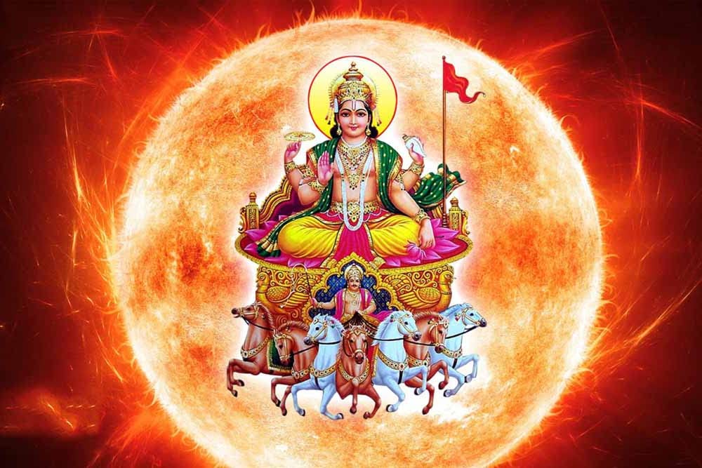 wallpics? Lord Surya Dev Waterproof Vinyl Sticker Poster | (12 inc X 18 inch) can3327-1 : Amazon.in: Home & Kitchen