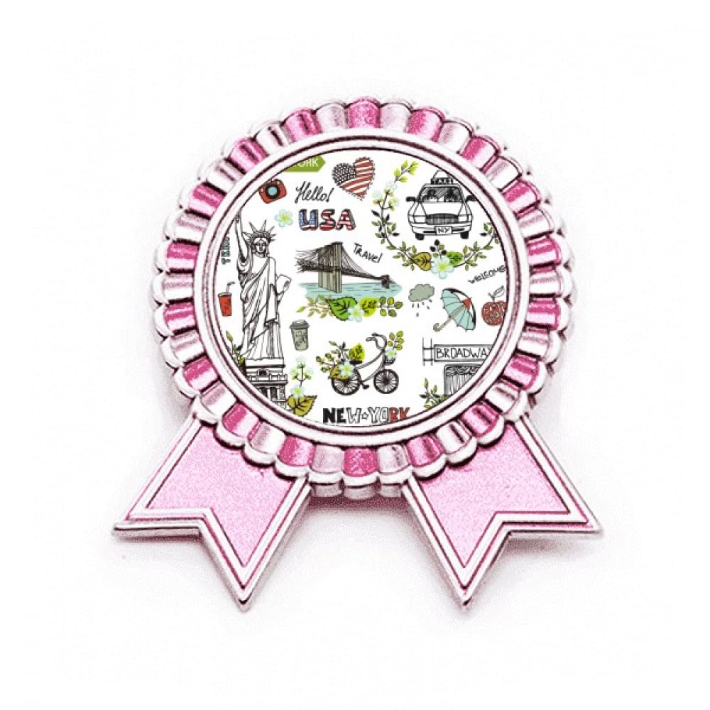 Broche graffiti New York rose en métal résistant taille M - 4