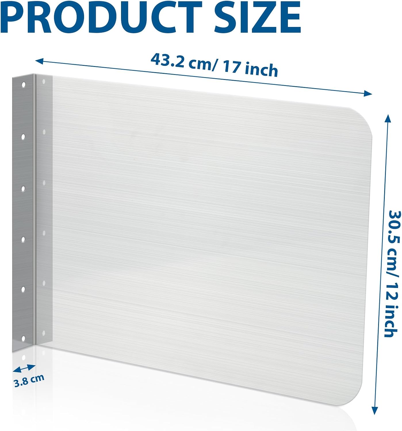 Amylove 17 x 12 Inch Stainless Steel Splash Guard Stainless Steel Wall Mount Guard with Screws Screws for Bathroom Sink Side Sink Splash Prep Sinks Protector for Commercial Kitchen Restaurant