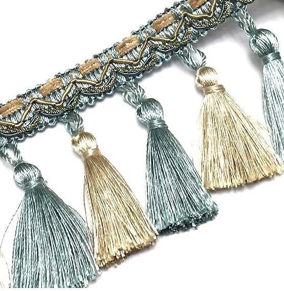 Perles et pompons en dentelle pour décoration d'intérieur, 10 mètres de long pour rideaux, couleur marron clair, idéal pour les travaux manuels et les projets personnels