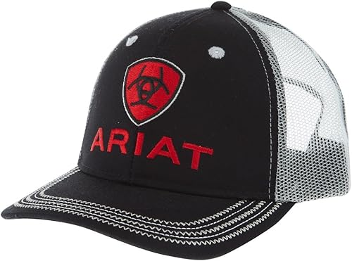 Ariat Sombrero de malla negro rojo gris para hombre Gris