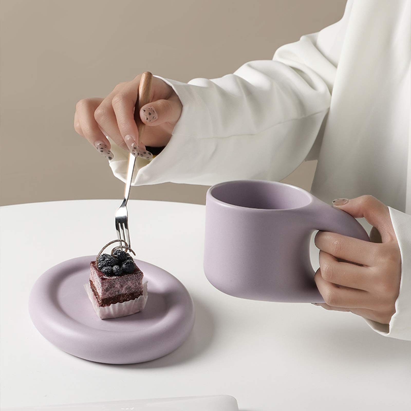 Tazza da caffè Tazza da caffè in Ceramica Semplice Tazza da Ragazza Carina Popolare novità Creativa, Tazza da Ufficio di Grande capacità, Tazza da tè per caffè