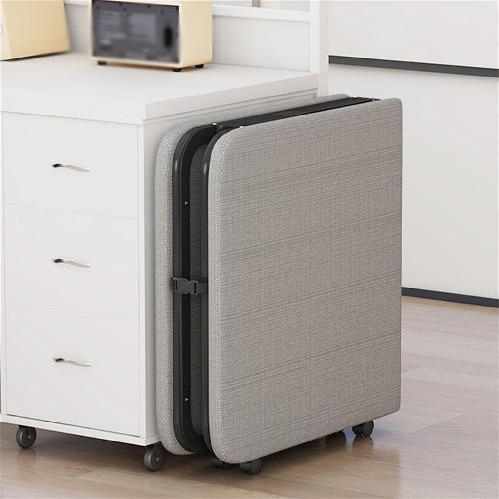 Office Folding Bed Upholstered Lunch Bed Single Household with Wheeled Beds Reinforced Beds Napping Artifacts(60cm)