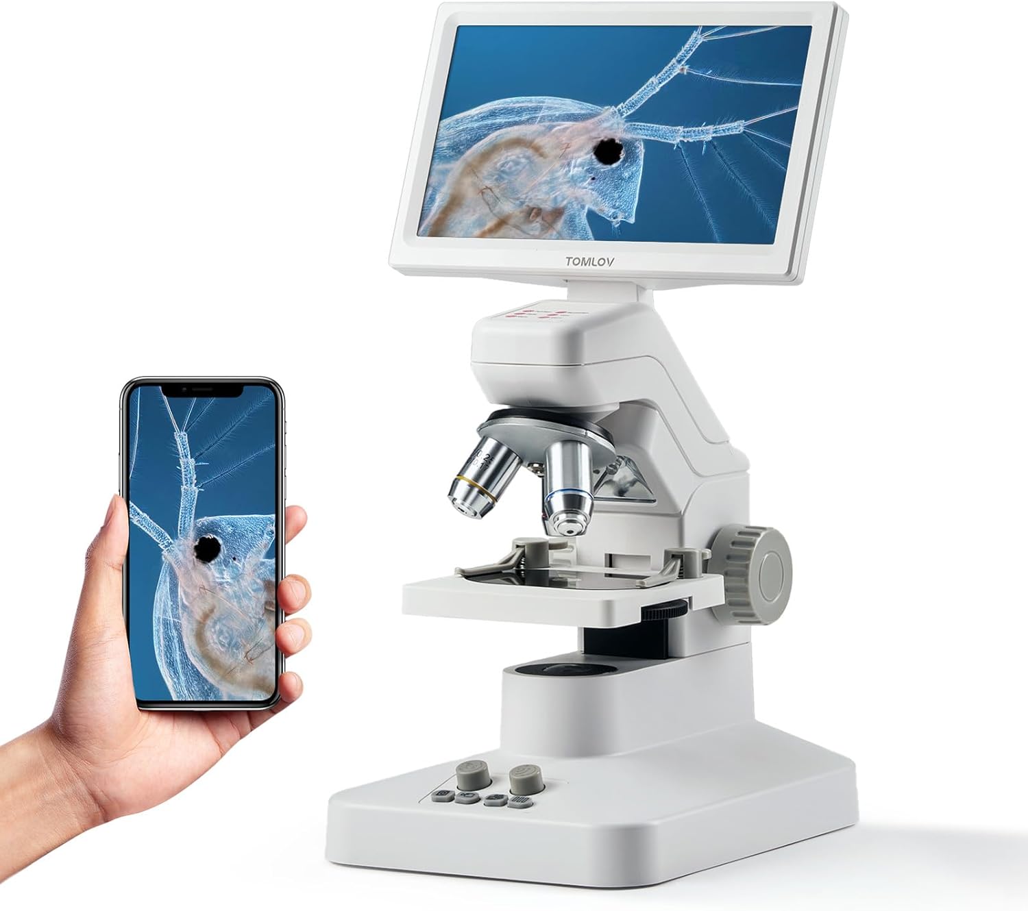 TOMLOV DM301 Pro Biological Microscope with 7" LCD Display