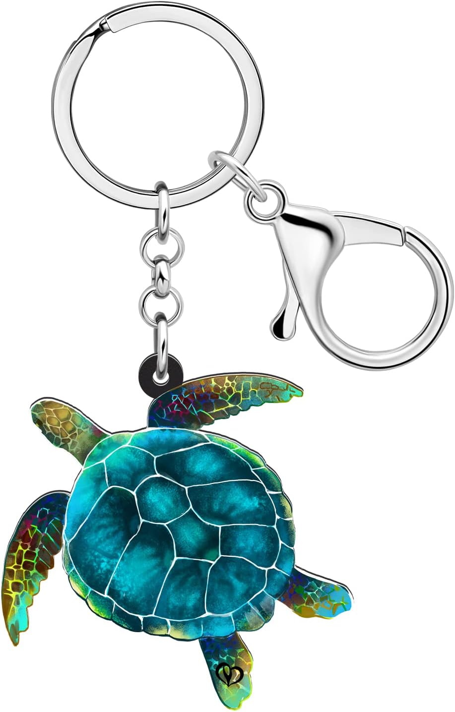YINYA Stainless Steel Sea Turtle Keychain Tortoise Ocean