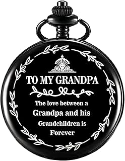 Engraved Pocket Watch - Grandpa Gifts for Birthday, Anniversary, Father's Day