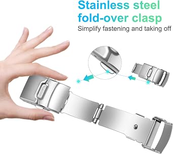 Silicone Watch Strap Replacement Rubber Watch Band Waterproof Stripe Pattern - 14mm, 16mm, 18mm, 20mm, 22mm, 24mm Watch Bracelet with Stainless Steel Deployment Buckle