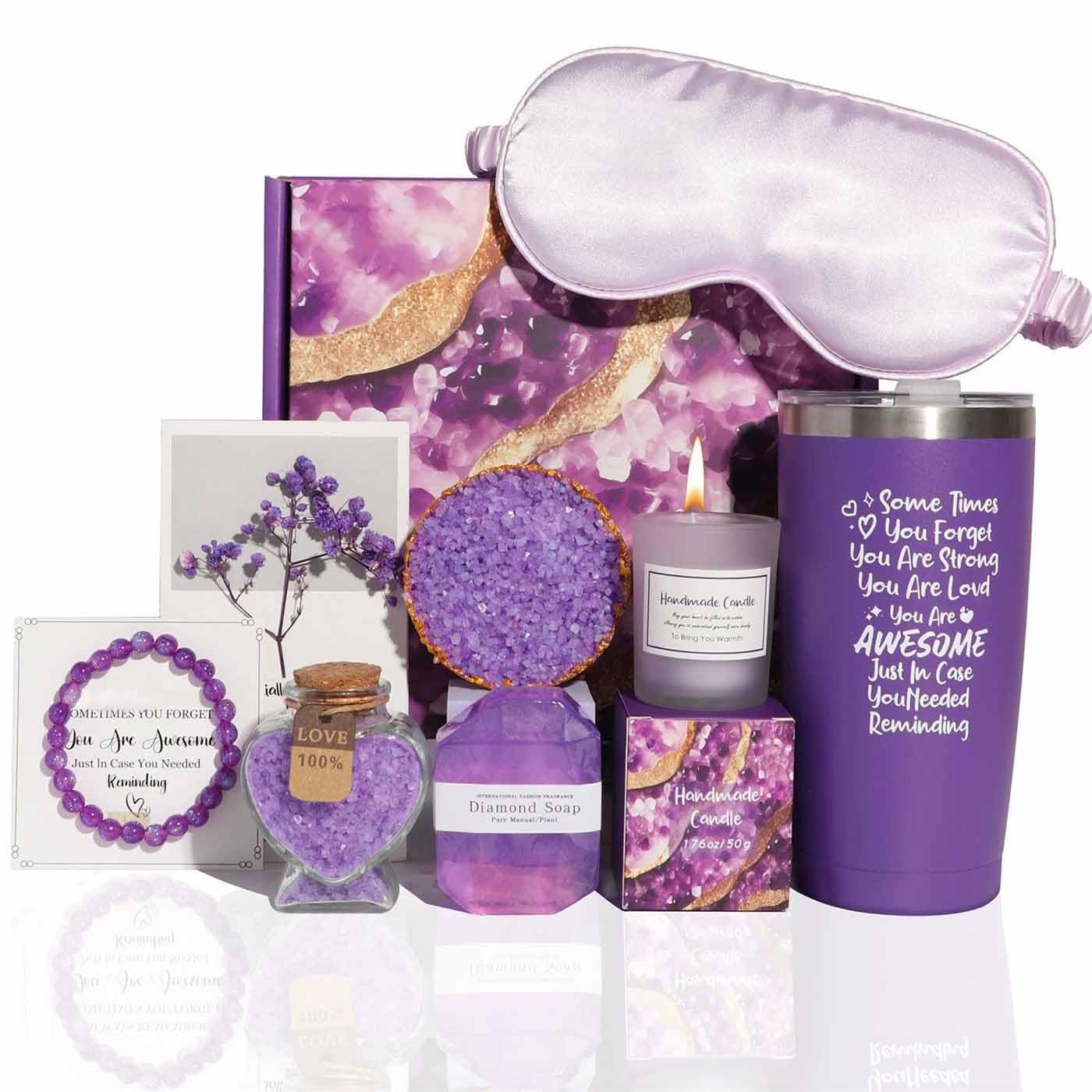 Regali per Donna Cesto Spa,Regali Compleanno Donna,Set Regalo Rilassante Spa alla Lavanda,Regalo Cura Sé Unico,Set Natale Halloween Compleanno per Sorella,Mamma,Nonna,Moglie
