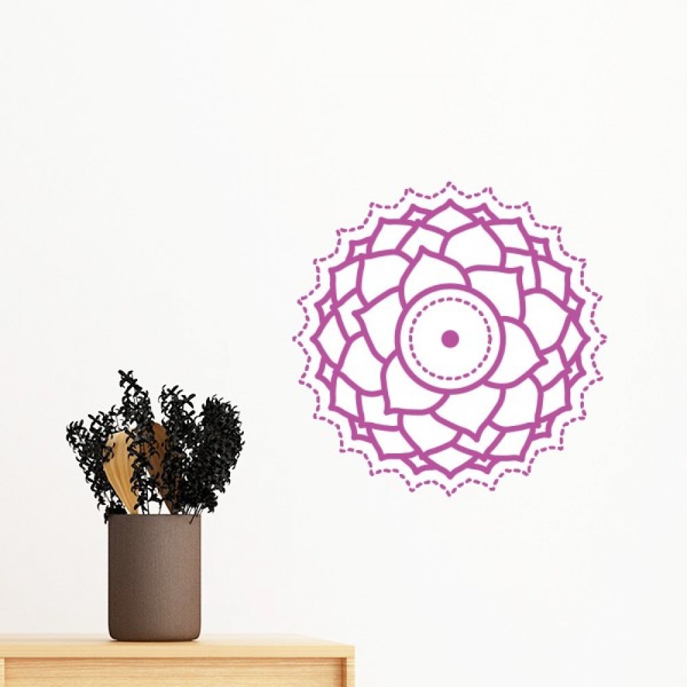 Papier peint amovible totem fleur géométrie sticker mural repositionnable