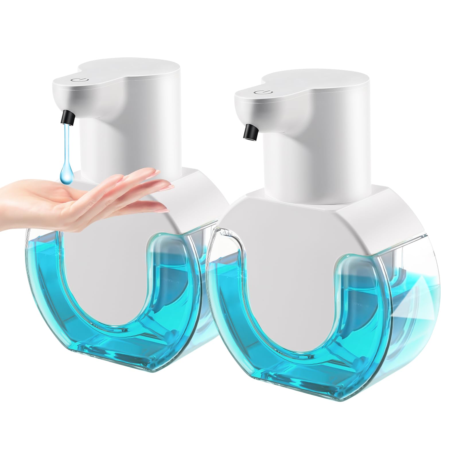 Photo 1 of 2 Pack Automatic Liquid Soap Dispenser,14.2oz/420ML Touchless Automatic Soap Dispenser,Rechargeabled Wall Mounted Smart Pump for Bathroom Kitchen