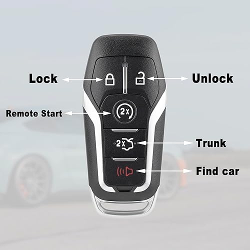 Miniatura 2 de Funda de llave inteligente de reemplazo compatible con Ford Explorer 2016-2017 Edge Mustang 2015-2017 Fusion Titanium Lincoln MKZ MKC 2014-2016 MKX