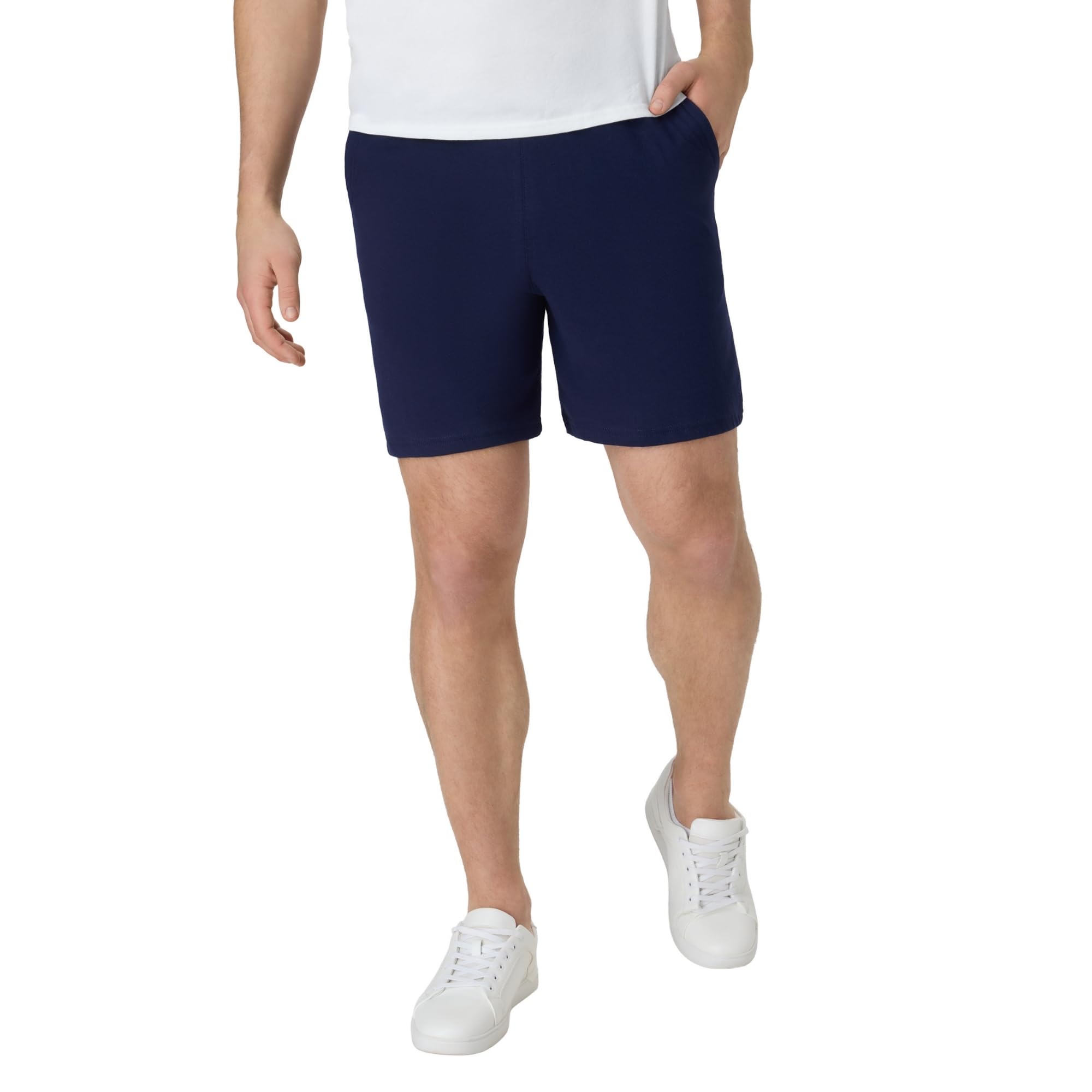 Hanes - Originals - Pantaloncini da Palestra in Cotone con Tasche, 17,8 Cm, Pantaloncini Uomo