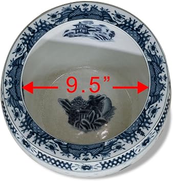 12 Inch Blue Canton Porcelain Chinese Fishbowl Planter