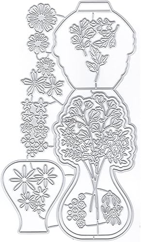 DzIxY Florero de hojas y flores, troqueles de corte de metal, para hacer tarjetas, papel de relieve, juegos de troqueles, álbum, plantillas para