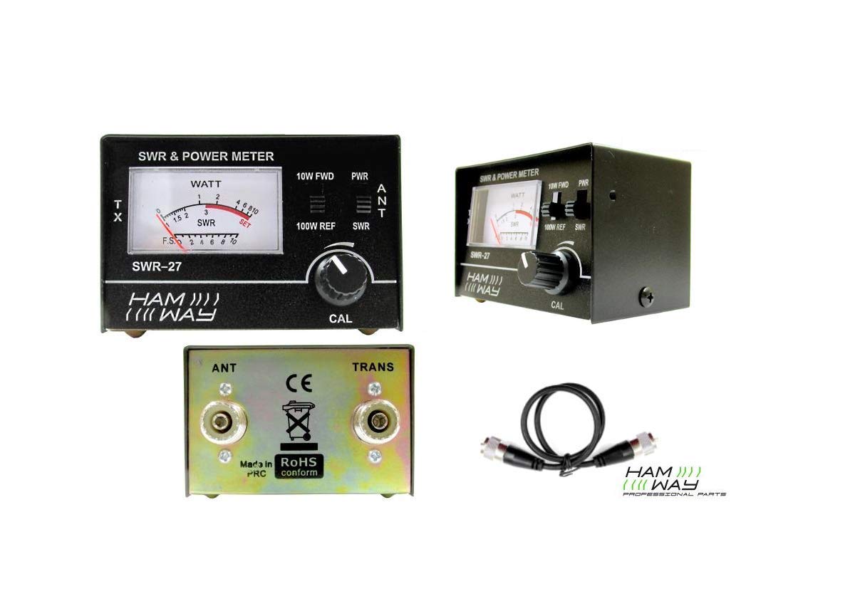 Ham Way SWR-27 ROSMETRO WATTMÈTRE 25. 30 MHz 10/100 Watt