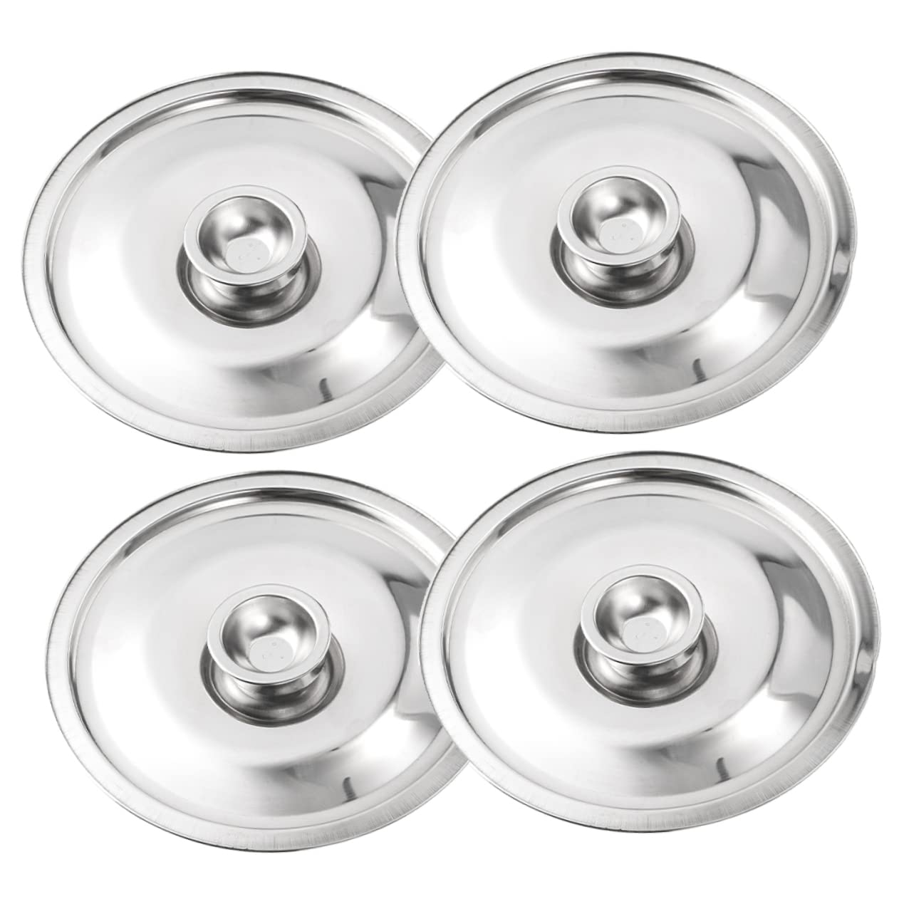 Lot De 4 Couvercles En Acier Inoxydable 12 Cm - Pour Pots à épices, Huile, Petites Casseroles - 10