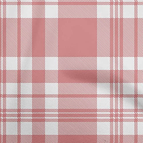 oneOone Rayon Pink Fabric Check DIY Clothing Quilting Fabric Print Fabric By Yard 56 Inch Wide