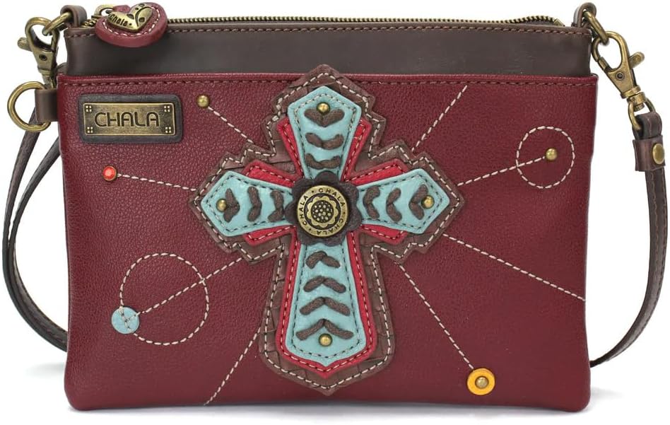 CHALA Vegan Leather Mini Crossbody Bag (Chevron Cross)