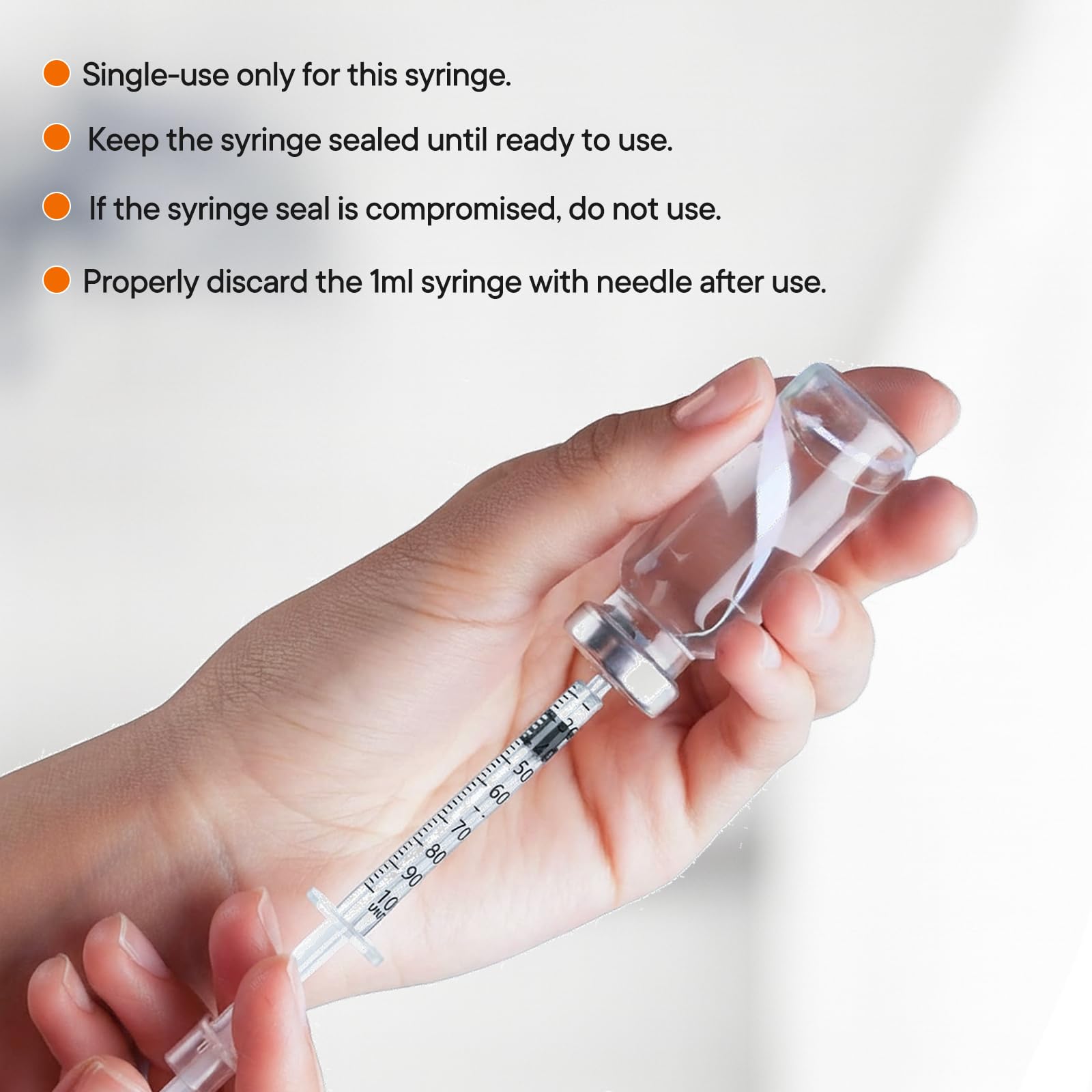U-100 1ml 30g x 5/16 syringe with needle, glp1 syringes, Pack 100 — Amazon image 4