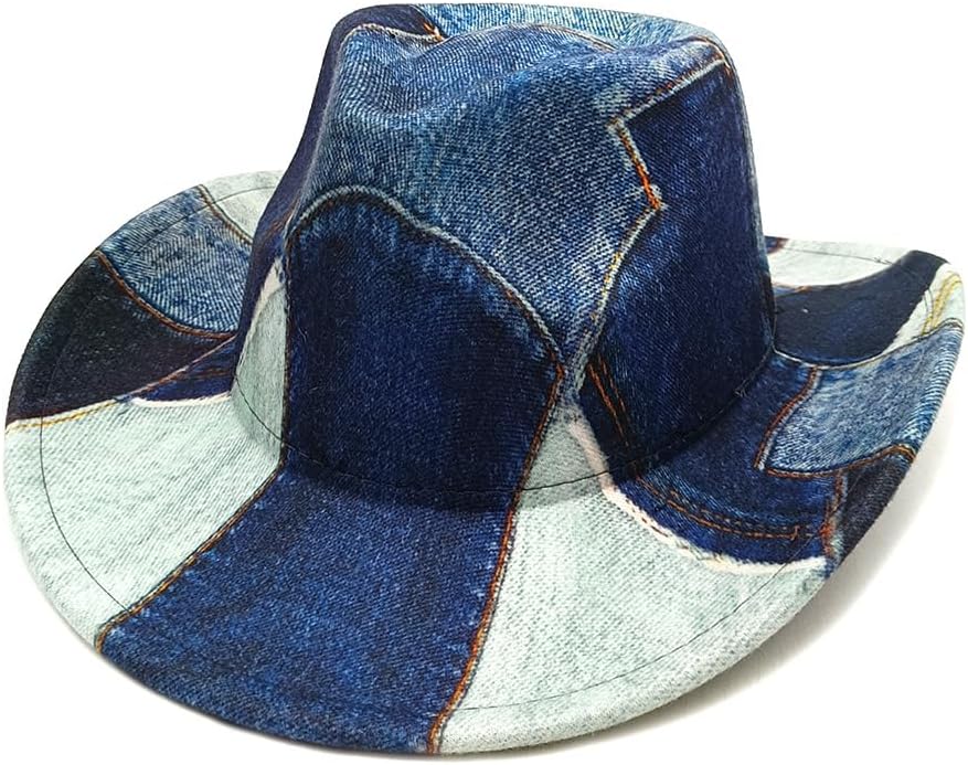Western Cowboy Hat for Women Man Felt Wide Brim Cowboy Outback Hat Party Costume Dress Up Cosplay Cowboy Hat