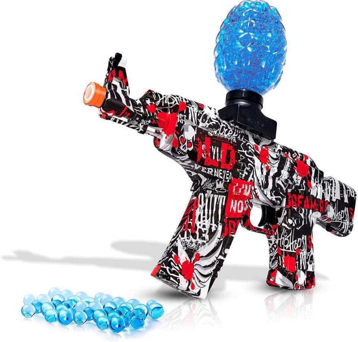 Gel Ball Blaster Fast Auto Blaster Electric with 31k Ammo for Adults Red (Red Camouflage) 14+ | Eyewear | Rechargeable | Garden | Outdoor Games Activities.