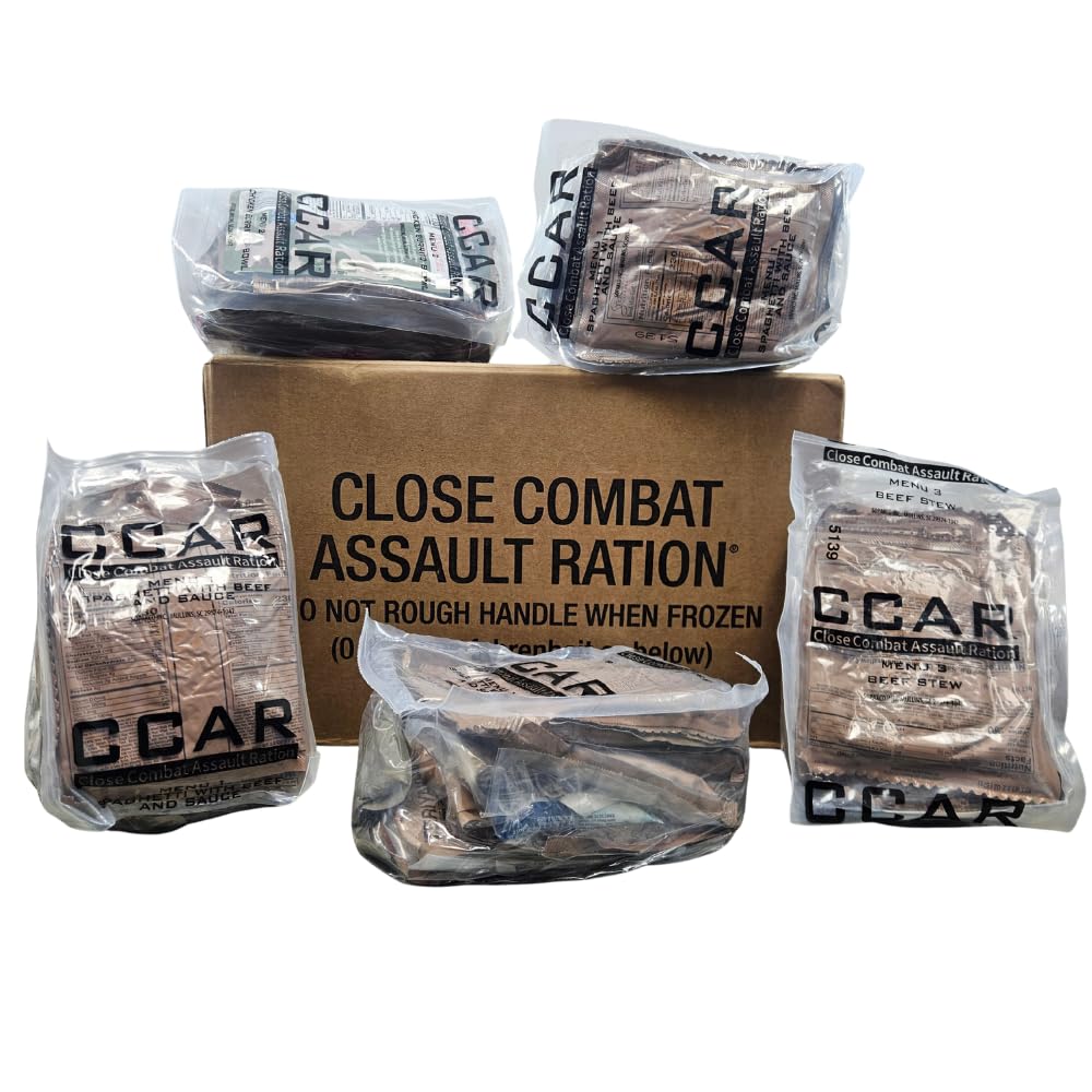 Authentic USGI Close Combat Assault Ration [CCAR] 24 hour MRE - Genuine US Military Meal (Case [10 CCAR]) | Ready-to-Eat Shelf-Stable Meal | Genuine Military Surplus | Long Shelf Life