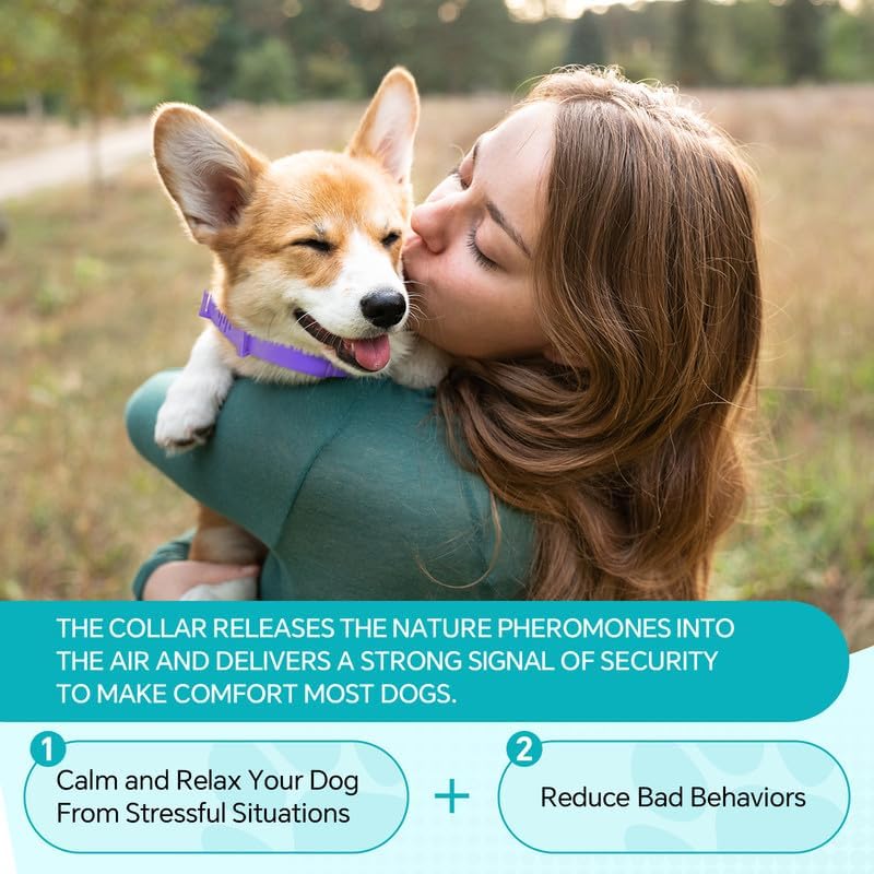 Miniatura 3 de WEALLIN Collar calmante para perros, paquete de 4 collares calmantes de feromonas, alivio de 60 días de separación de ansiedad, estrés y mal