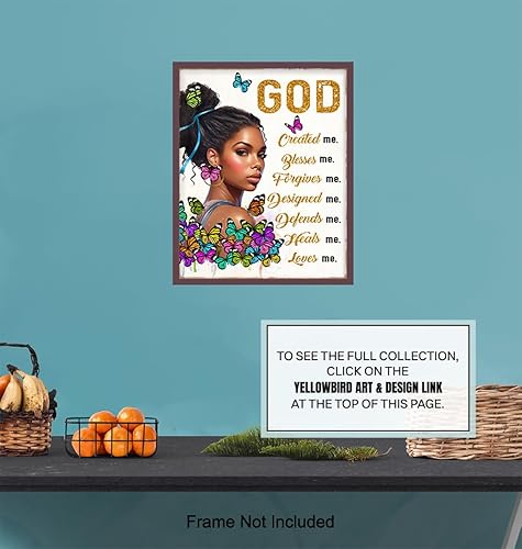 Miniatura 6 de God Wall Decor for Black women - Women's empowerment Motivational poster, spiritual Inspirational Quote - positive Quotes Wall Decor for African
