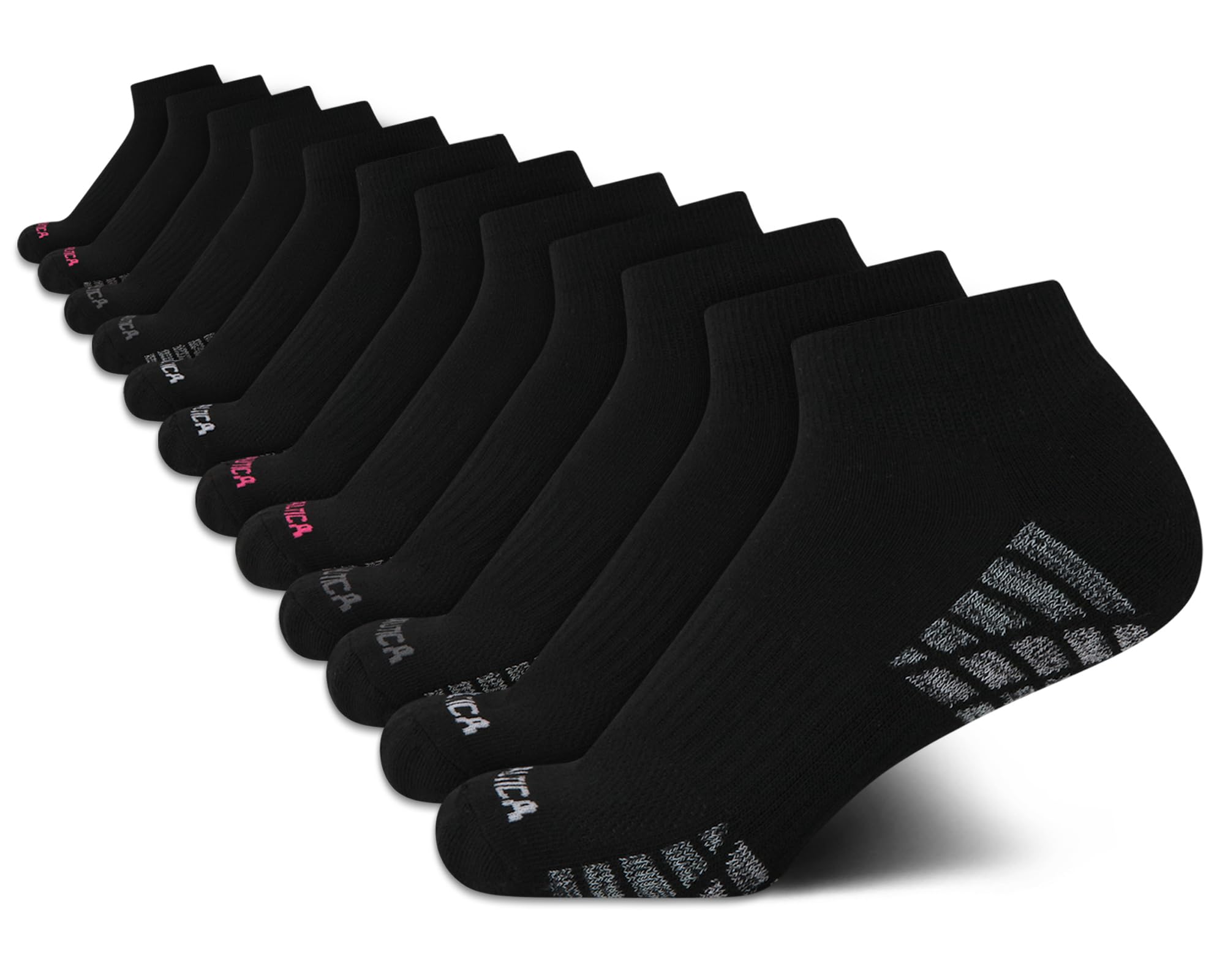 Nautica Womens Quarter Socks Cushioned Moisture Wicking Socks, 12 Pack
