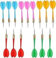CX L SUM Colorful Steel Tip Darts Set - 15pcs 6g Assorted Colors for Beginners, Parties & Fun Games