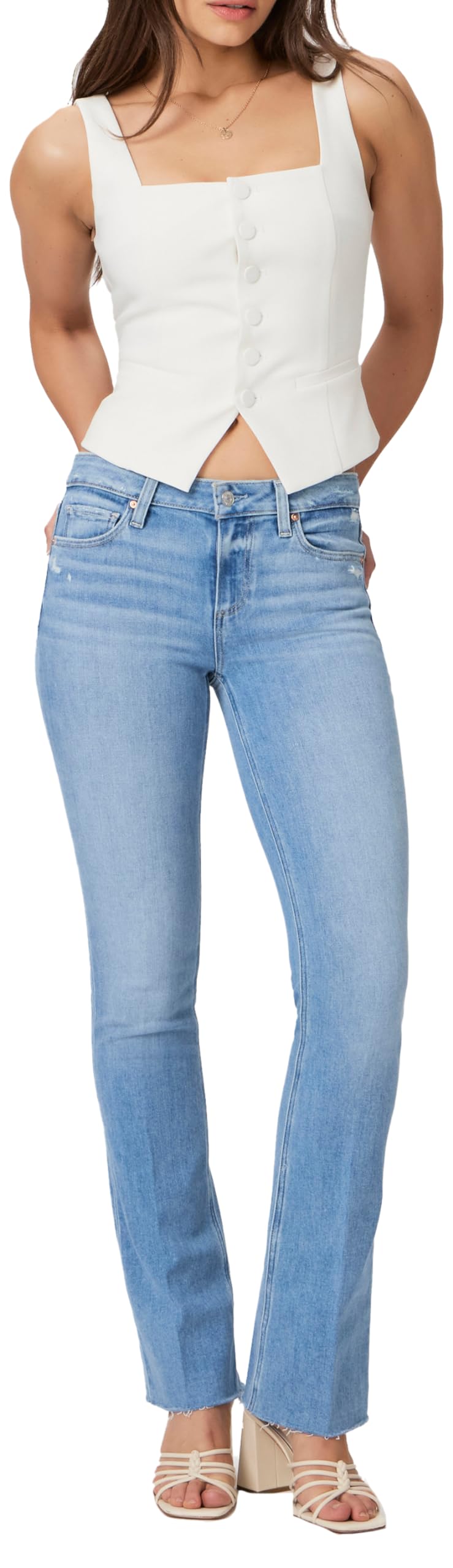 PAIGE Women's Manhattan Boot 32in Raw Hem