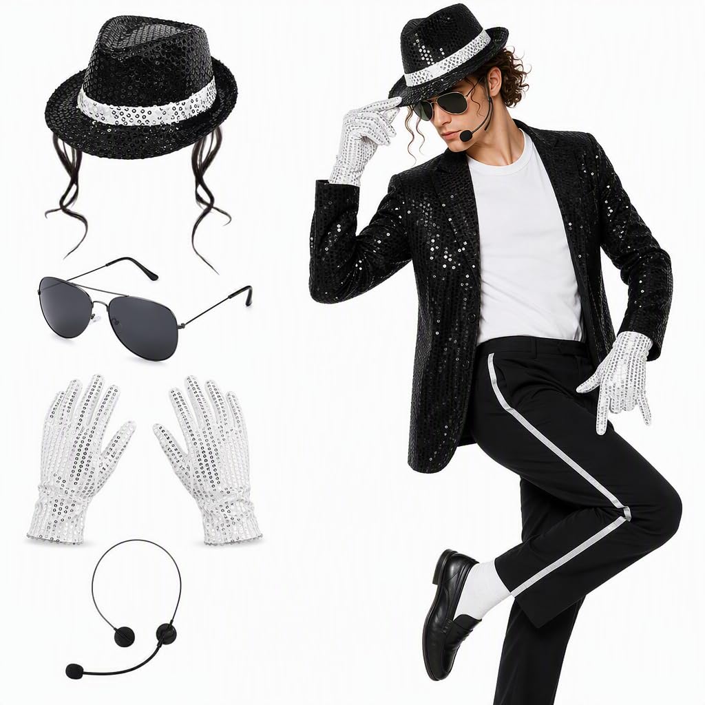 KSVFTB 4 PCS MJ Costume, MJ Costume Accessories