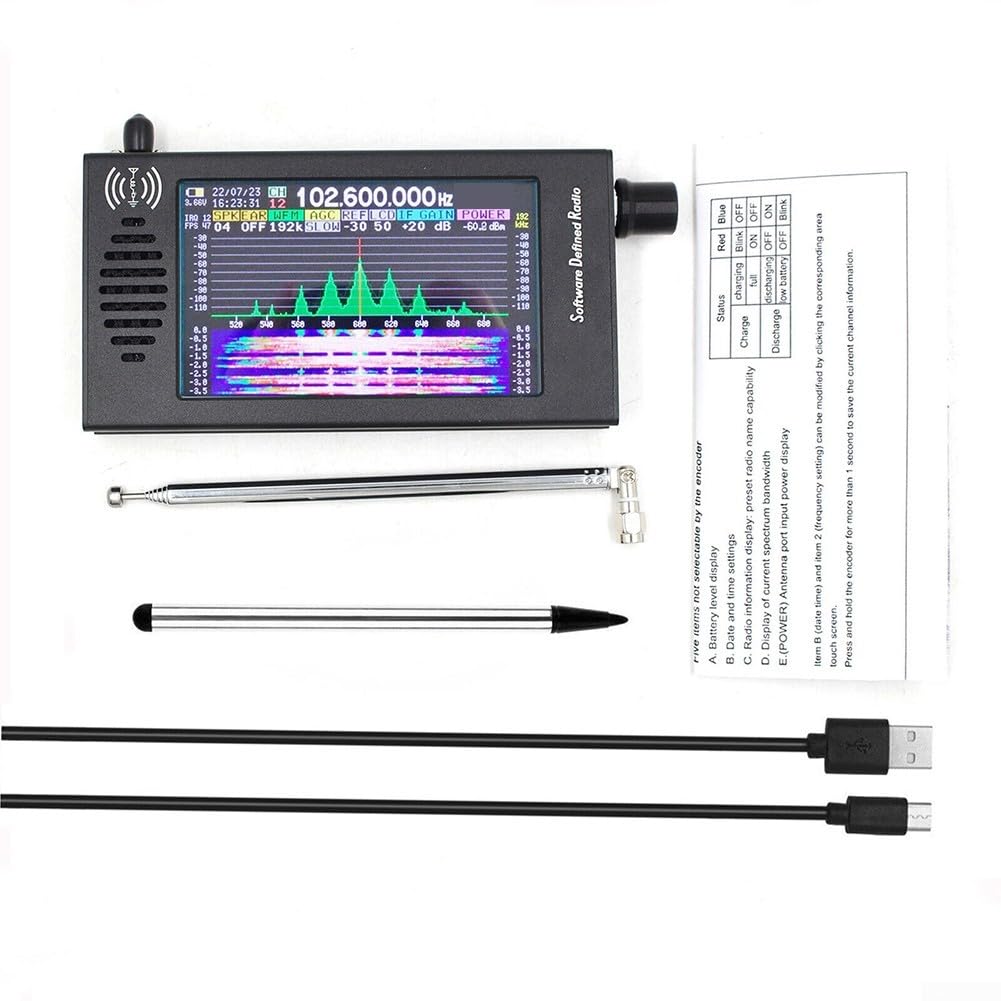 Radio portátil de onda corta con chip dsp, receptor de banda completa para HAM SW AM para FM SSB, pantalla LCD táctil de 5000 mAh para batería