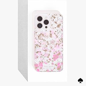 kate spade new york iPhone 15 Pro Case, Compatible with MagSafe - Flowerbed Pink Ombre