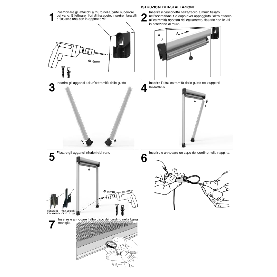 Zanzariera Avvolgibile Finestra Professionale a Rullo – Montaggio Facile su Finestra, Anti-Insetti, 80x140 – Struttura in Alluminio – Lemag srl